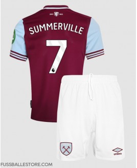 Günstige West Ham United Crysencio Summerville #7 Heimtrikotsatz Kinder 2024-25 Kurzarm (+ Kurze Hosen)